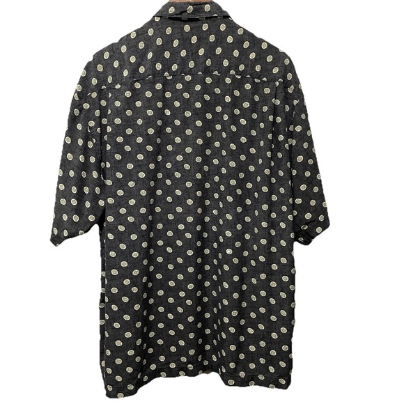 Tommy Bahama Men’s Large Gray Silk Shirt Button-Up Circle Pattern - Picture 7 of 7
